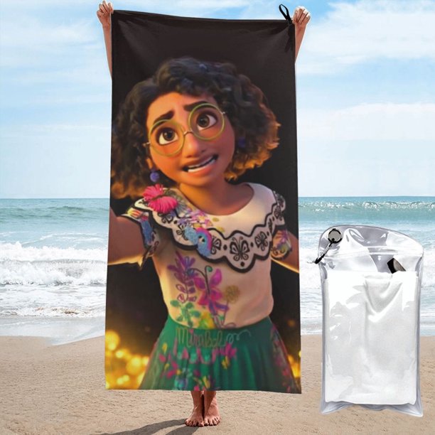 Toalla de baño Encanto, toalla de playa de microfibra de secado rápido, toalla de baño de gran tamaño a prueba de arena para adultos y niños, accesorios de playa para viajes y campamentos para