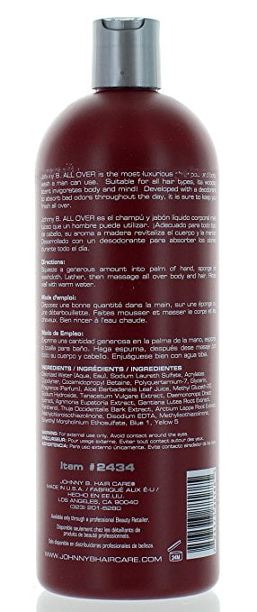All Over Shampoo and Body Wash by Johnny B for Men - 32 oz Shampoo and Body Wash