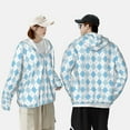 thumbnail image 4 of Lsque Blue and White Squares UPF 50+ Lightweight Sun Protection Men's Women's Long Sleeve Shirt, Hoodie Performance -X-Large, 4 of 9