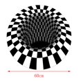 thumbnail image 3 of 3D remolino impreso áreas de óptica alfombra almohadil de antideslizante felpudo de estar dormitorio Oficina Comedor 60cm Baoblaze alfombra redonda de rejilla blanca y negra, 3 of 8