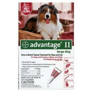 New Bayer 04461758 Advantage II Flea & Lice Treatment for Large Dogs, 21-55 Lb, 4-Pk, Each