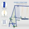 thumbnail image 5 of 5 in 1 Swing Set for Backyard, Heavy-Duty A-Frame Stand Outdoor Playset for Kids, with  Glider, Seesaw, Round Swing, Slide, Single Swing, Load 616 lbs, Blue, 5 of 7