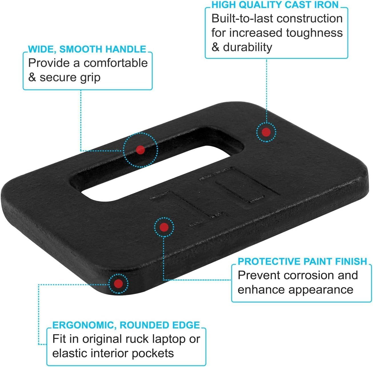 Yes4All Ruck Plate Cast Iron - 10lbs