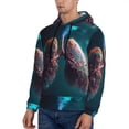 thumbnail image 3 of Uemuo Abstract Botanical Heart Pattern Men's Hoodie - Casual Pullover Hoodie with Kangaroo Pocket, Stylish Hooded Sweatshirt for Everyday Wear-X-Large, 3 of 7