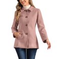 thumbnail image 1 of Abrigo de una sola botonadura con cuello Peter Pan para mujeres Inspire Chic XL Rosa, 1 of 5