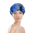 thumbnail image 3 of YFYANG Women's Double Waterproof Shower Cap, Blue Line Circle Reusable Hair Cap for All Hair Styles and Head Sizes, 3 of 9