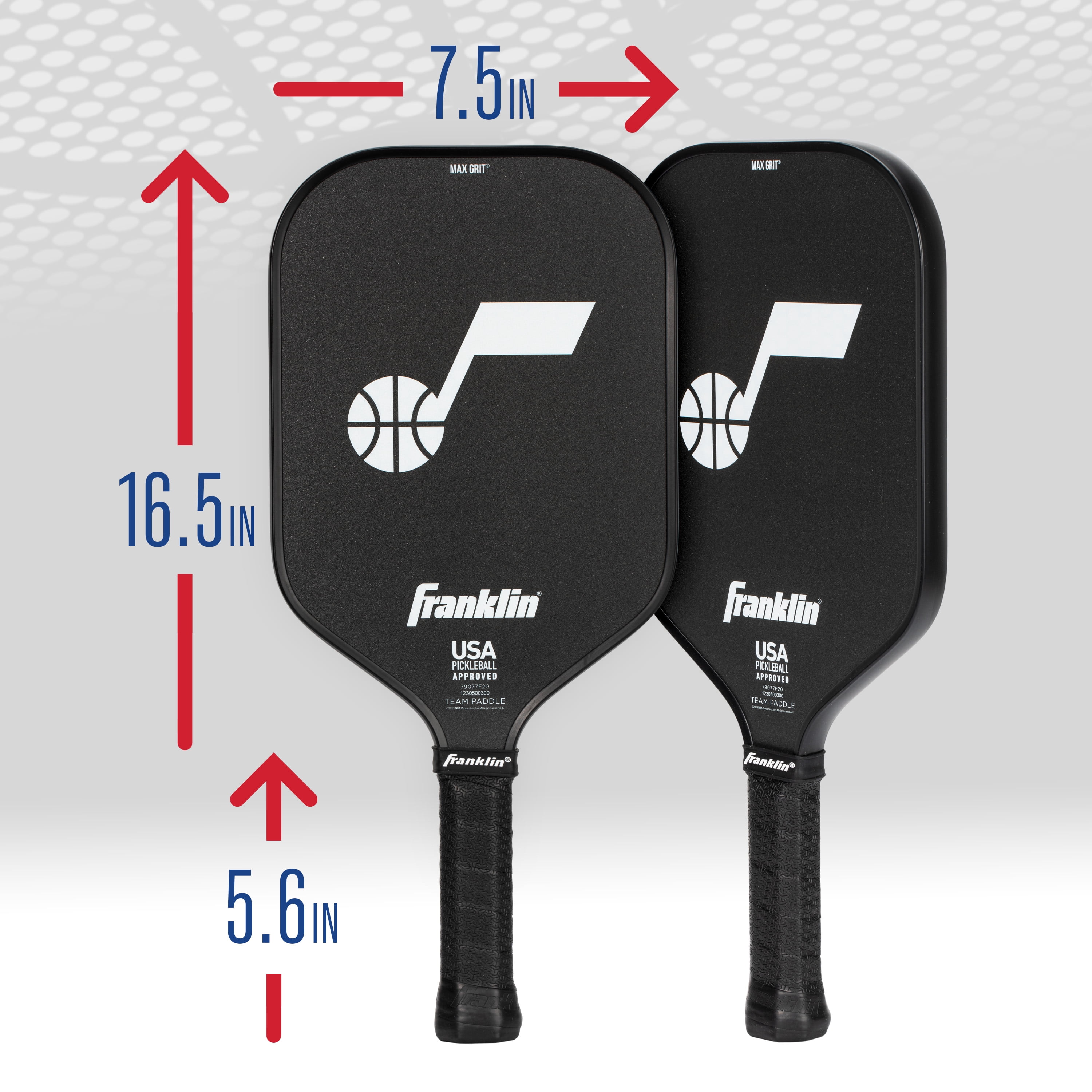 Franklin Sports NBA Utah Jazz Pickleball Paddle - Official NBA Team Pickleball Paddles - USAP (USAPA) Approved Premium Quality Pickleball Paddles - Authentic Team Logos + Colors