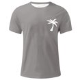 thumbnail image 3 of Yaoyar Men Tshirts Hawaiian Print Graphic Tees Crewneck Solid Color Basic Vacation Casual Beach Holiday T-Shirts, 3 of 4