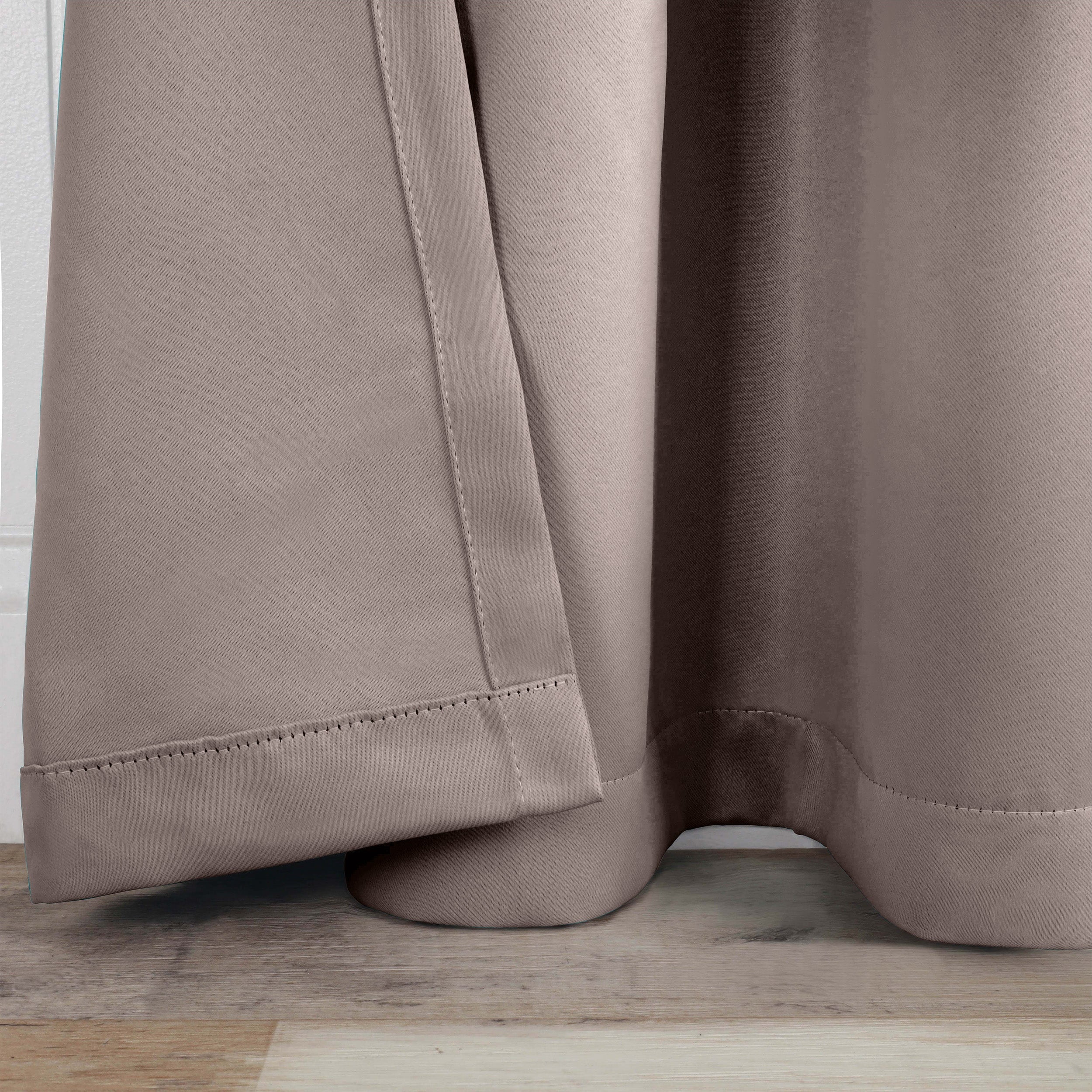 Superior Blackout Solid Light Filtering Grommet Curtain Panel Set, 46" x 84", Taupe