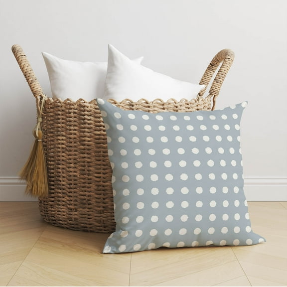 Dot Locked Slate Blue Throw Pillow