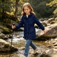 thumbnail image 6 of FSYBOA Girls Windbreaker Jackets, Long Sleeve Comfortable Full Zip Waterproof Hooded Outerwear Navy Size 5-6T, 6 of 6