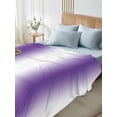 thumbnail image 4 of Purple White Ombre Full Size Flat Sheet, Wrinkleproof & Fadeproof Cooling Flat Bed Sheet Only, Modern Abstract Art Farmhouse Gradient Breathable Soft Bedding Top Sheets 81 x 96 Inches, 4 of 8