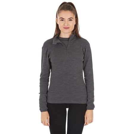Midweight Women s Wool 1/4 Zip - 100% Merino Wool