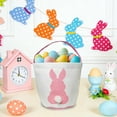 thumbnail image 4 of AYktou Easter Bunny Baskets, Cute Rabbit Printed Canvas Handbags Easter Egg Hunt Stuffer Storage Bags with Handle, 9.1×9.8 Inch Foldable Large Capacity Gift Bags Easter Decorations, 4 of 6