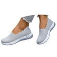 thumbnail image 3 of EliteGoogv Womens Slip On Sneakers Breathable Mesh Round Toe Walking Shoes For Women Summer Lightweight Footwear Grey US:7.5, 3 of 8