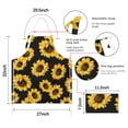 thumbnail image 7 of Black Yellow Sunflower Pattern Apron-Garden Aprons for Women with Pockets-Cotton Linen Waterproof Kitchen Cooking Gardening Aprons Adjustable for Kitchen,Cooking,BBQ and Salon 33x27 Inch, 7 of 7