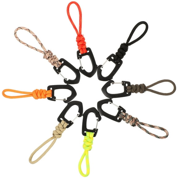 8 Pcs Key Chain Key Lanyard Camping Strap Hook Man 11X3X1.5CM