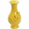 6" Flower W/butterfly Vase - Yellow