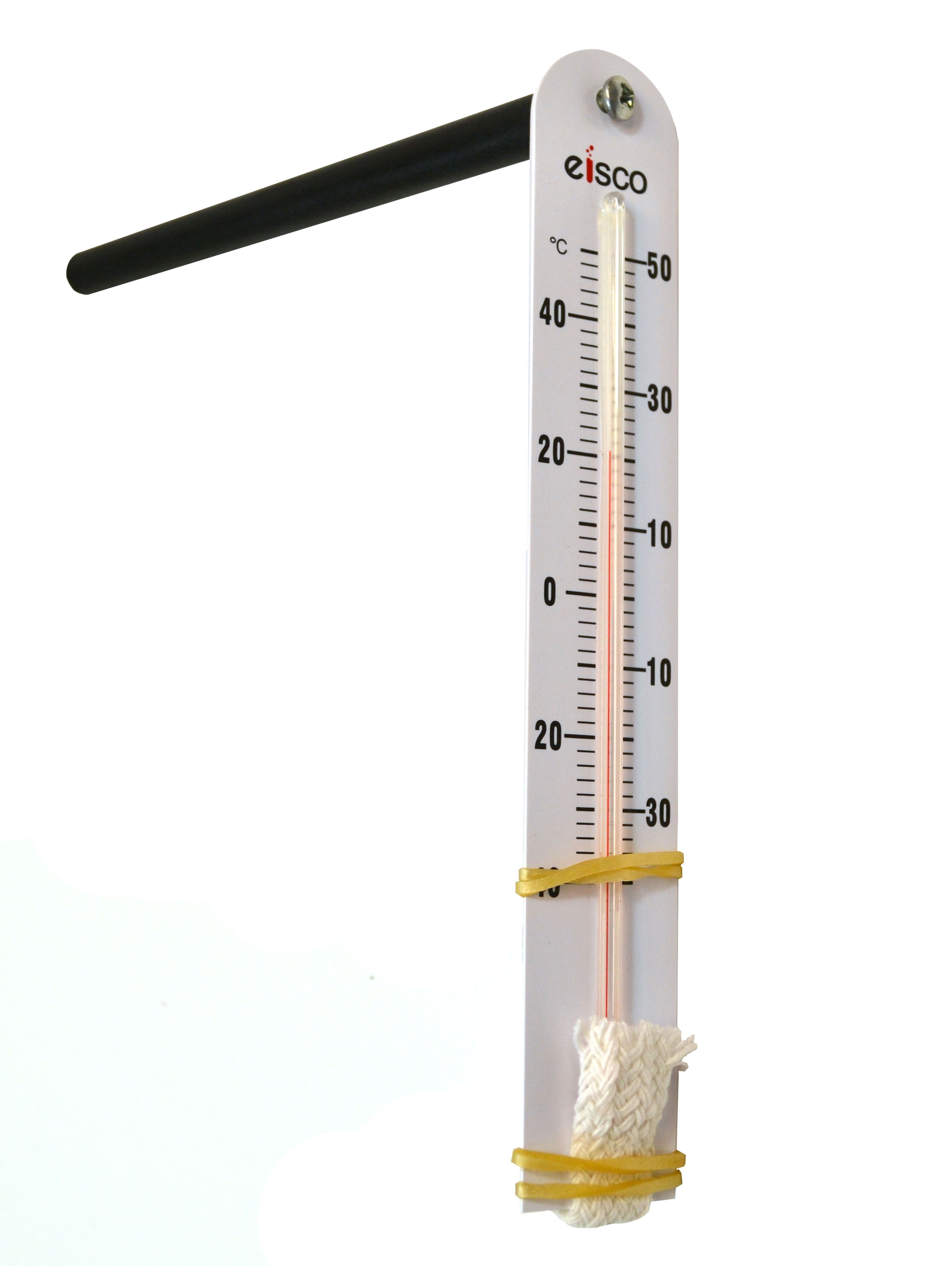 EISCO 15PK Sling Psychrometer Classroom Kit - Includes Dry Bulb & Wet Bulb Thermometers, Handle, Cloth Sleeve, Screw, Rubber Bands, Psychrometric Chart - Determine Relative Humidity & Dew Point