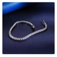 thumbnail image 4 of GEMSME Jewelry Tennis Bracelets for Women Men Cubic Zirconia Bracelet 18K White Gold Plated 3MM Round CZ Dainty  Silver Bracelet Friendship Bracelet 6 Inch, 4 of 10