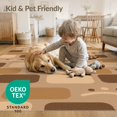 thumbnail image 4 of ODIKA 6'x9' Beige Brown Brick Pattern Design Washable Area Rug Modern Geometric Style with Unique Motifs for Dining Room, Under Table, Office Décor, Non-Slip Chair-Friendly, 4 of 7