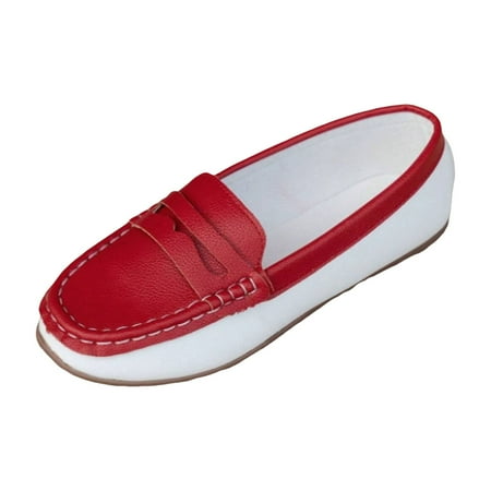 

DVKOVI Zapatos Para Mujer Women s Fashionable Patchwork Color Slip On Flat Casual Shoes Platform Shoes for Women Loafers for Women Comfort Work Flats for Women Office Red 39