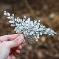 thumbnail image 1 of Wedding Hair Comb Silver Rhinestones Opal Crystal Vintage, 1 of 5