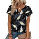 thumbnail image 5 of Camiseta de Manga Corta de Verano para las Mujeres sin Posicionamiento Impresión Cuello en V Color Sólido, Camisetas de Verano de Manga Corta de las Mujeres Primavera Suave Y Transpirable, 5 of 7