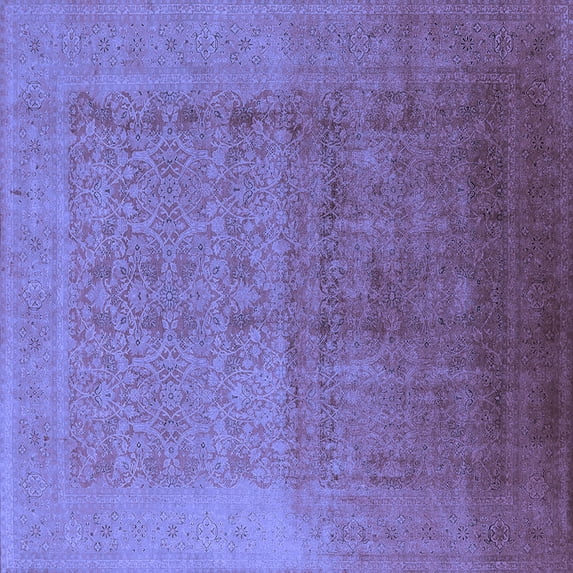 Ahgly Company Indoor Square Oriental Blue Industrial Area Rugs, 6' Square