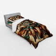 thumbnail image 2 of Ambesonne Rustic Bedding Set 3 Pcs, Boho Earthy Feathers Mandala, Twin, Teal Cinnamon Brown, 2 of 2