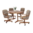 thumbnail image 6 of Caster Chair Company 5-Piece 42x[42/60] Caster Dining Set Wood Edge Laminate Table Top & Stone Chairs, 6 of 14