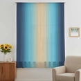 thumbnail image 3 of Blue Teal Ombre Sheer Curtains 63 Inches Long, Modern Yellow Gradient Farmhouse Art Light Filering Curtains, Breathable Simi Curtain Privacy Drapes for Living Room Bedroom Window Treatment, 3 of 9