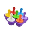 thumbnail image 3 of 7 Holes Silicone-made Ice Cream Mould DIY Pudding Tray Holder Reusable Ice Pop Maker Purple, 3 of 10