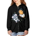 thumbnail image 3 of Chririnla Astronauts Capybara Koalas Kids Zip Up Hoodie with Pockets Long Sleeve Soft Comfy Casual Outerwear for School Travel Size 14-16, 3 of 7