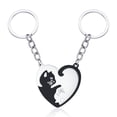 thumbnail image 1 of Collares a juego de gatos Collares para mejores amigos Collar de la amistad con corazón Yin Yang Para 2 hechos de acero inoxidable, no se desvanecerá, 1 of 5