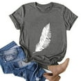 thumbnail image 5 of Gibobby Playera de Manga Corta con Cuello Redondo Mujeres Tunic Travel(Gris,XL), 5 of 5