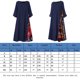 thumbnail image 2 of Vestido Mujer Casual Maxi Vestido Botón Decoración Algodón Lino Traje de vacaciones (Azul XXXL) Ygjytge Azul T 3EG para Mujer, 2 of 9