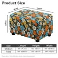 thumbnail image 7 of Xixirimido 70S 80S Retro Hippie Flowers Pattern Ottoman Cover Rectangle Stretch Footrest Stool Cover for Storage Ottoman, Foot Stool Slipcover Protector with Nonslip Elastic Bottom, Large, 7 of 7