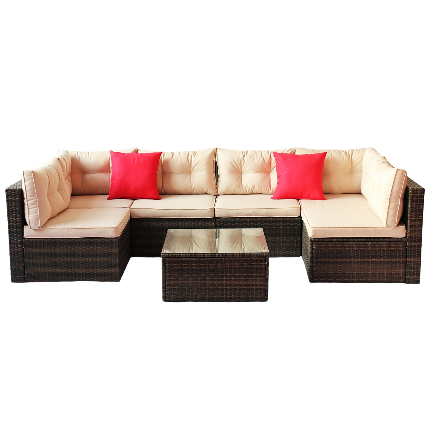 7 seater rattan online corner sofa set