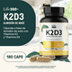 thumbnail image 2 of Suplemento alimenticio Life 360+ K2D3 almidón de maíz 180 cápsulas con vitamina K2 y D3, 2 of 7