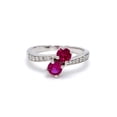 thumbnail image 2 of 1.20 Carat Round Cut Natural Diamond & Red Ruby Gemstone Sparkle Engagement Ring for Ladies Solid 14K White Gold Size 7 by Diamond-Capitals, 2 of 7