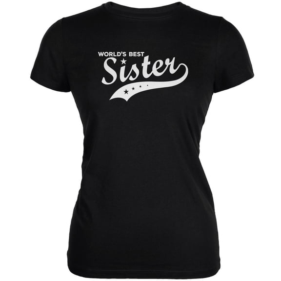 World's Best Sister Black Juniors Soft T-Shirt - 2X-Large