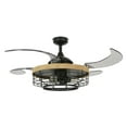 thumbnail image 1 of Fanaway 51106001 Montclair 48-inch Black with Teak Trim AC Ceiling Fan with Light, 1 of 9