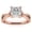 Pink, variant on White Gold Plated Moissanite Crossover Cross Solitaire Ring Sterling Silver Band 925 Jewelry Female Size 5-14