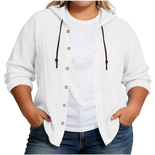 Camiseta con Capucha de Vendaje de Color Sólido con Botones de Manga Larga de las Mujeres, Camisetas de Manga Larga de las Mujeres de Moda Primavera Otoño Uso Diario