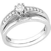 1/4 Carat T.W. Round Diamond Sterling Silver Women's Bridal Set