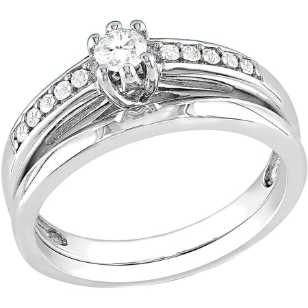 1/4 Carat T.W. Round Diamond Sterling Silver Women's Bridal Set