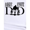 thumbnail image 4 of Women Crewneck Print Short Sleeve T-Shirts Summer Tees Loose Fit Graphic TopsFather's Day Inspired Women's Casual Fashion Tee, Round Neck Short Sleeve T-Shirt with "A Son's Hero, A Daughter's Love", 4 of 7