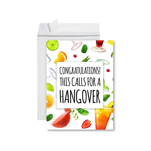 Koyal Wholesale Funny Congratulations Jumbo Card With Envelope, Confetti Design, Engagement, Graduation, 1-Pack