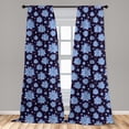 thumbnail image 3 of Ambesonne Flower Curtains, Polka Dots and Cornflowers, Pair of 28"x95", Dark Purple and Ceil Blue, 3 of 3